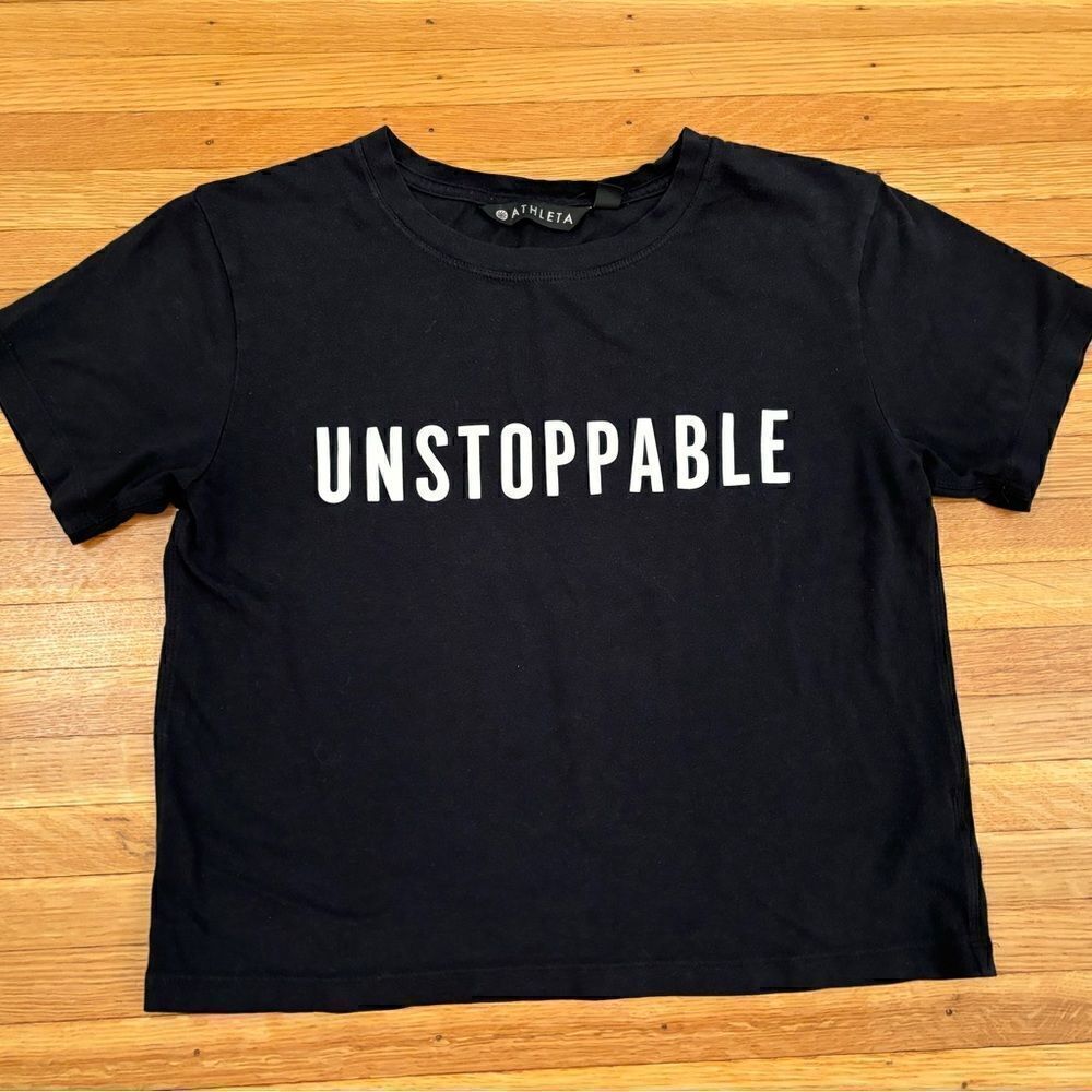 Athleta Unstoppable black short sleeve tee shirt